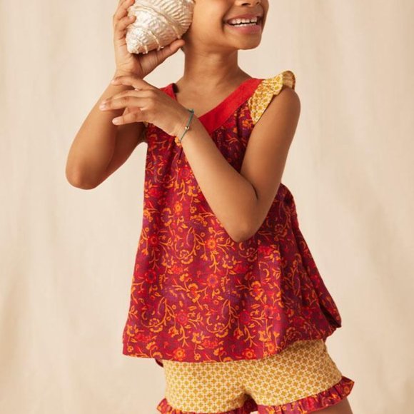 Matilda Jane Girls Woodrose Mixed Print Shorts Size 10 New with tag - Picture 5 of 5